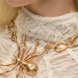 Zara Bejeweled Spider Necklace